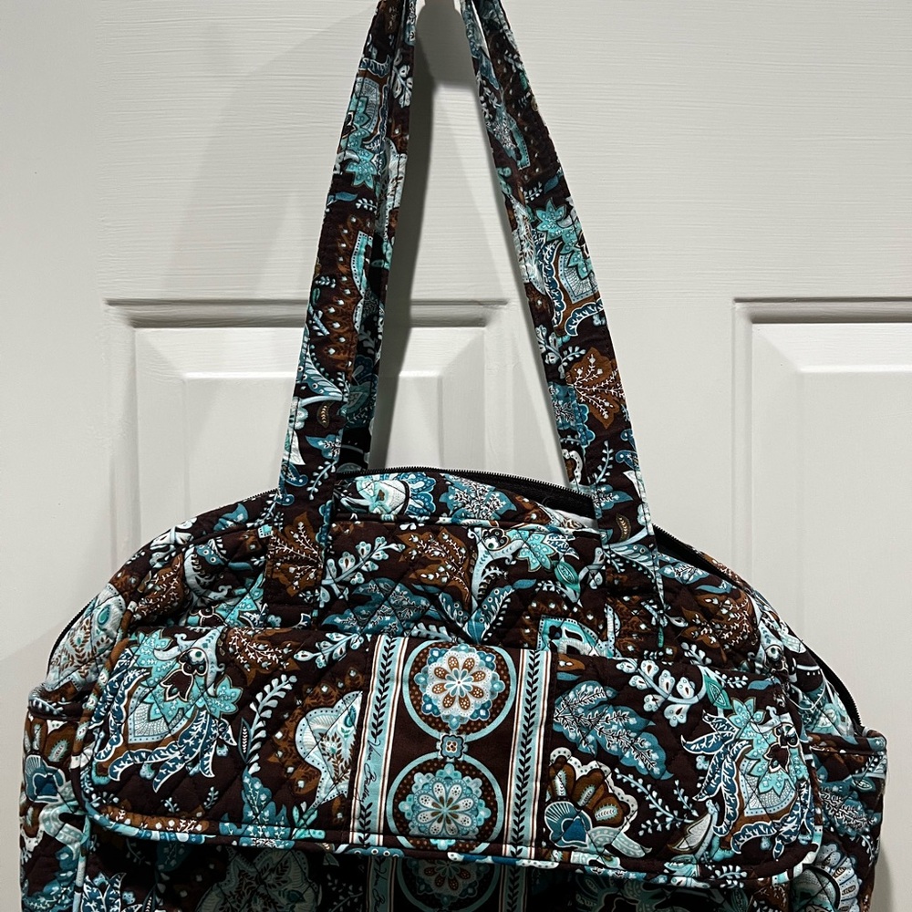 Vera Bradley Blue and Brown Floral Travel Bag Set - Picture 2 of 7